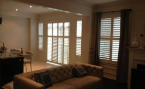 "living room," "Mississauga, Ontario," and "California vinyl shutters."