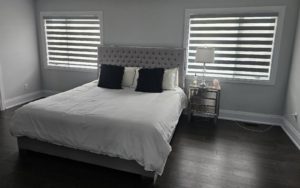 Custom zebra blinds for large windows in Richmond Hill Ontario