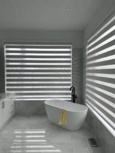 Custom zebra shades installed in Milton Ontario home