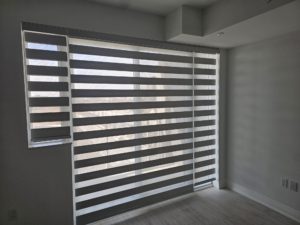 Custom zebra blinds for large windows in Oshawa Ontario