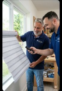 Motorized smart blinds installed in Milton Ontario home