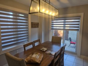 Custom zebra blinds for large windows in Guelph Ontario