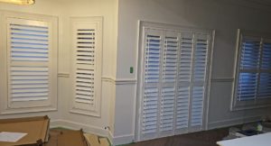After California vinyl shutters installation in Brooklin Ontario