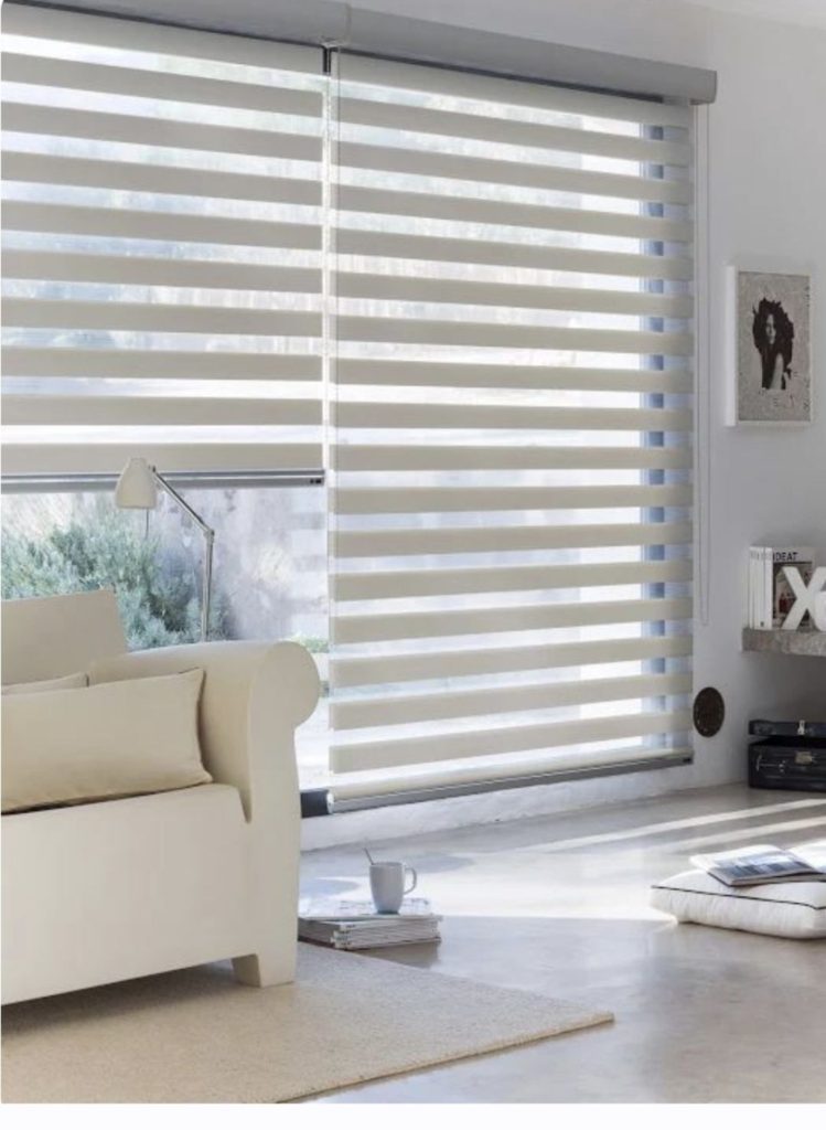 Custom zebra blinds installed in modern Milton Ontario home