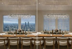 Before and after zebra blinds installation in Brooklin Ontario