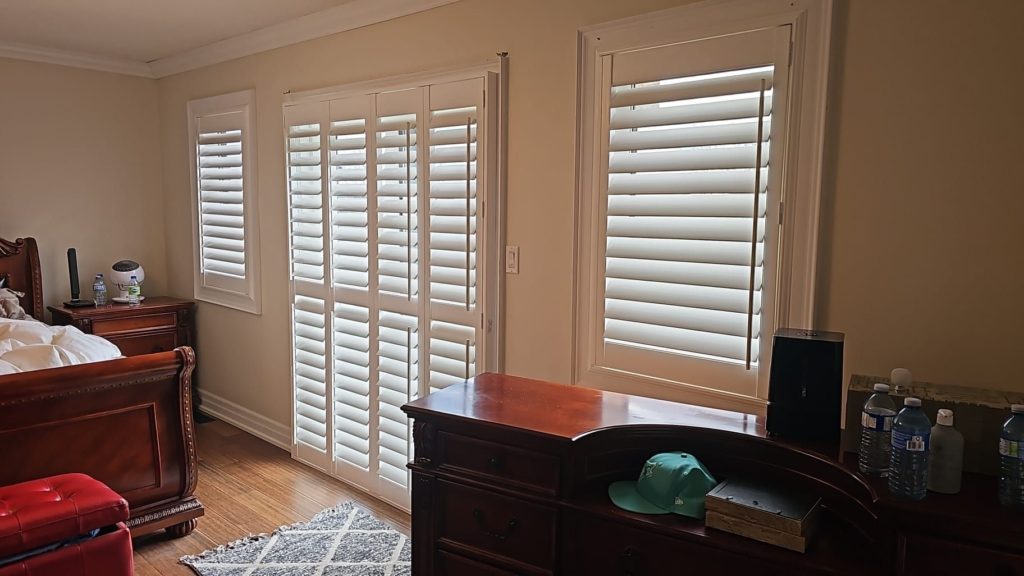 Custom shutters installed in a Barrie Simcoe County home by Shutter Outlet