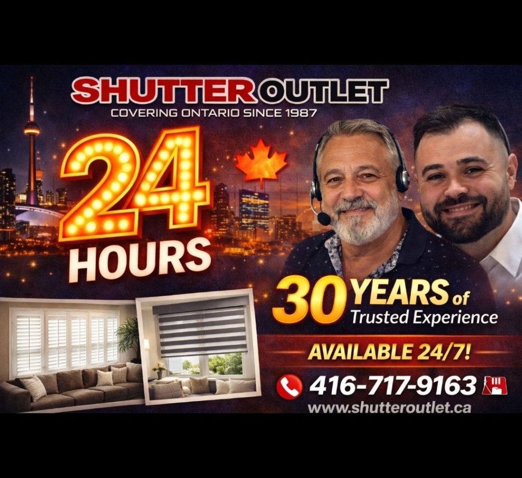 Family-owned Shutter Outlet custom blinds and shutters company in Ontario