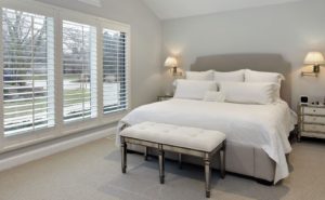 Custom shutters installed in a Durham Region family home by Shutter Outlet