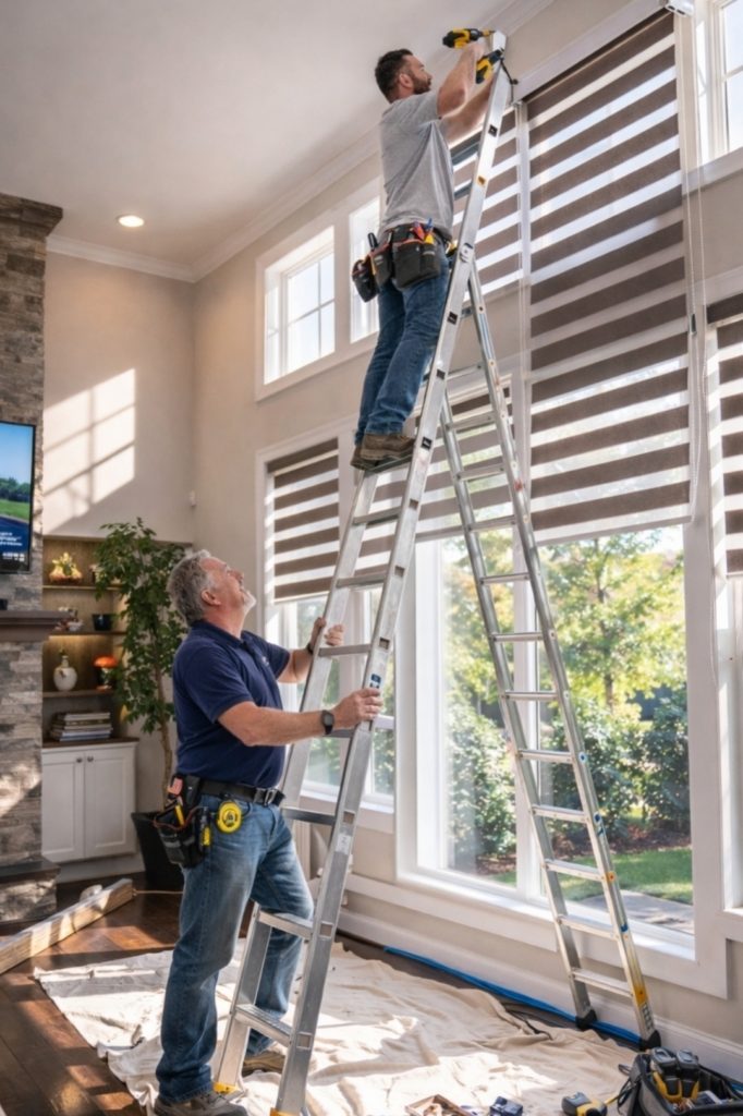 Completed smart motorized blind installation in Ontario